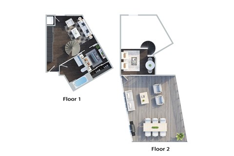 Floor plan for 1 bed, 1 bath, 720 sqft
